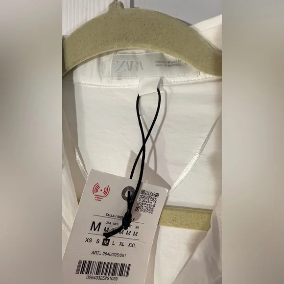 Zara white poplin midi dress with belt. Medium, NWT - Picture 11 of 13